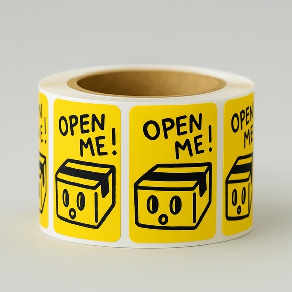 handmade Other - 100pcs open me sticker | Stickers for Poshmark | shipping supplies | 2x1